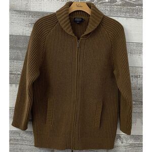 Pendleton Lambs Wool Big Lebowski Dude Zip Cardigan Sweater Size Med Westerly